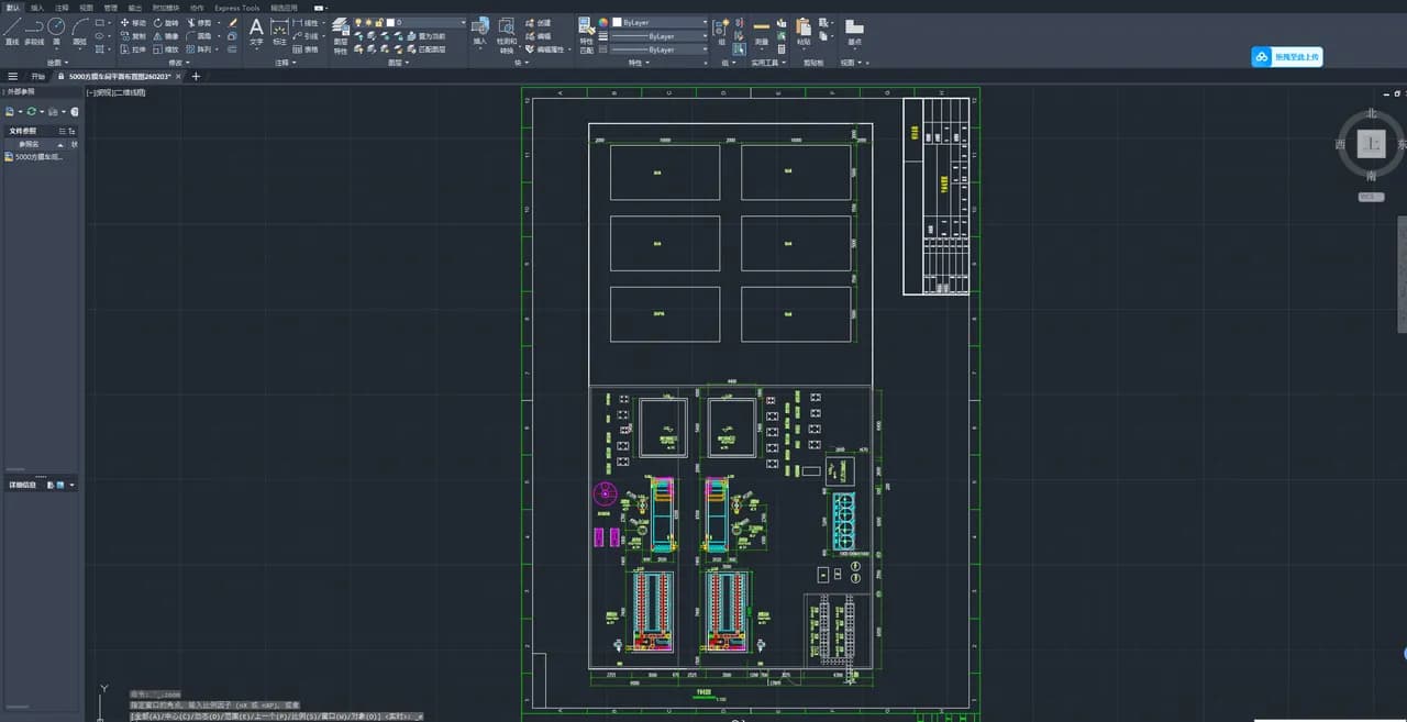 Early CAD layout for the cooling-water treatment workshop