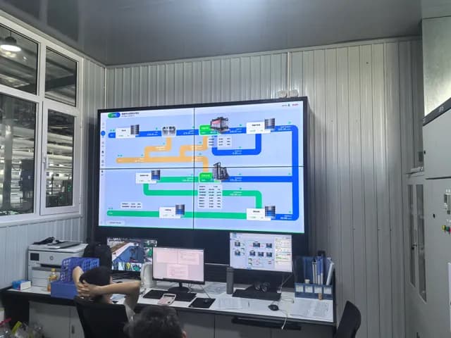 Completed control room with the water-treatment supervisory system in operation