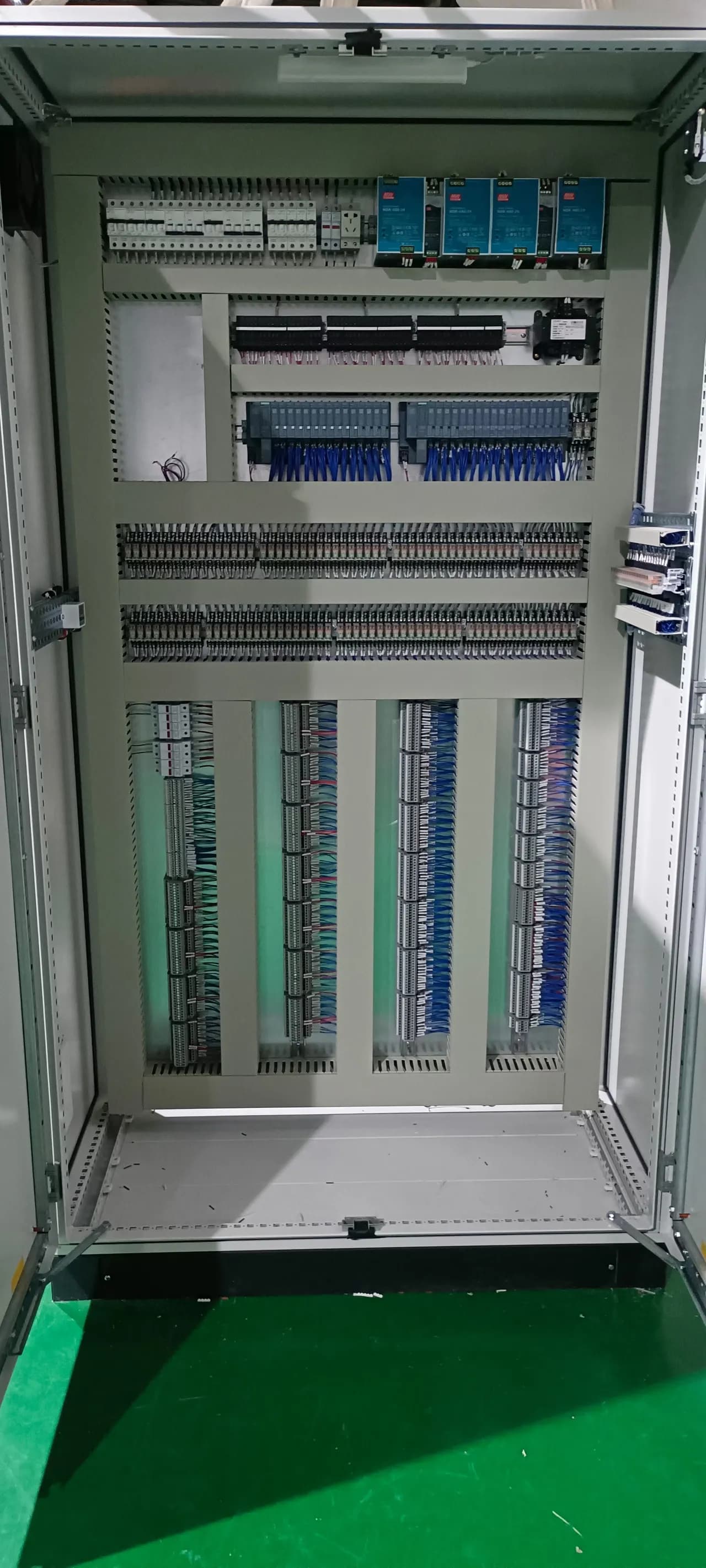 Electrical automation cabinet during panel fabrication